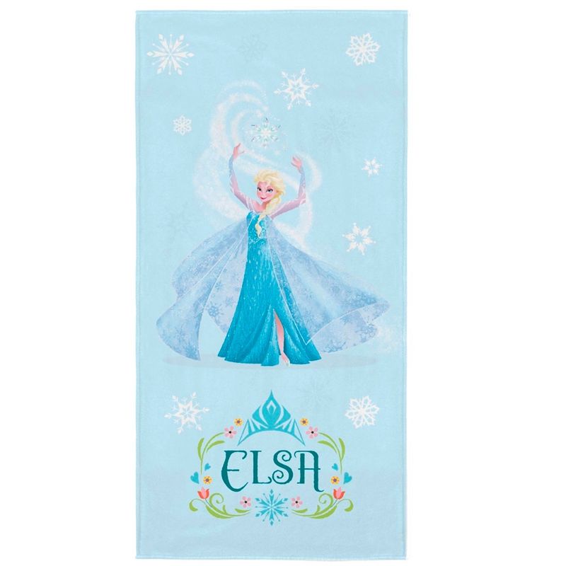 Toalha de Banho Infantil Frozen Elsa Azul 120x60 cm Felpuda
