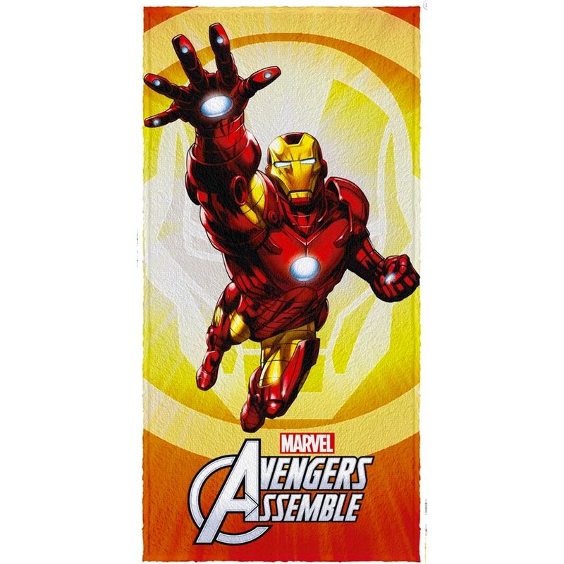 Toalha de Banho Infantil Lepper Avengers Assemble Homem de Ferro 120x60 cm Felpuda