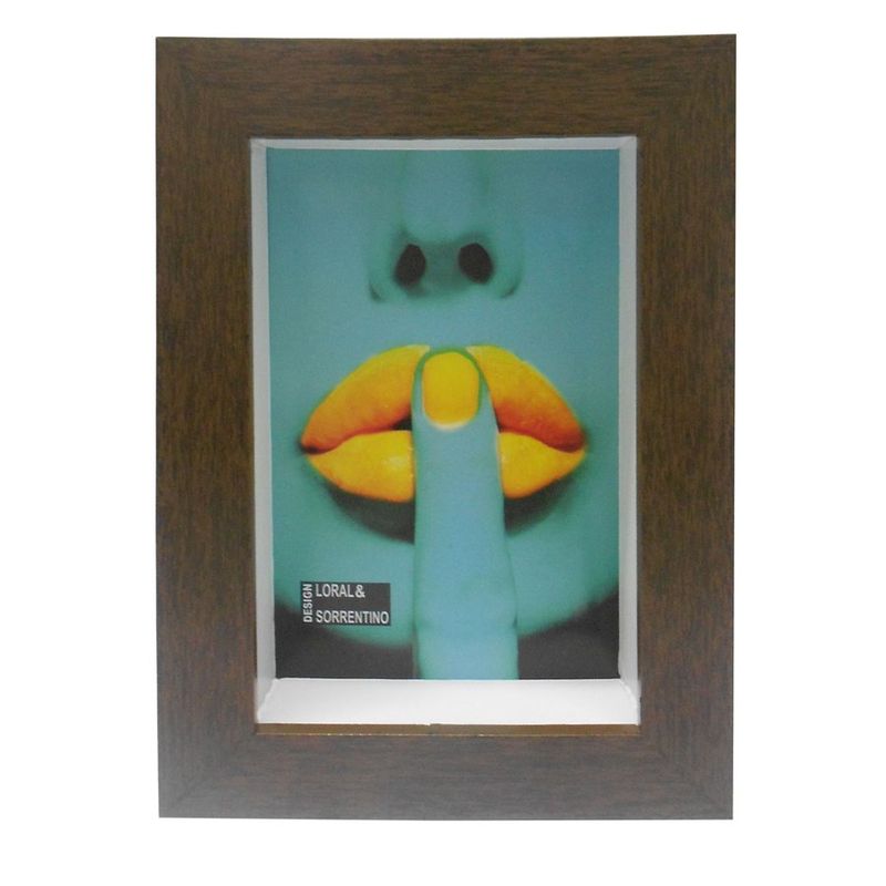 Porta Retrato Design Loral & Sorrentino 15x10 cm Bloco Madeira Marrom