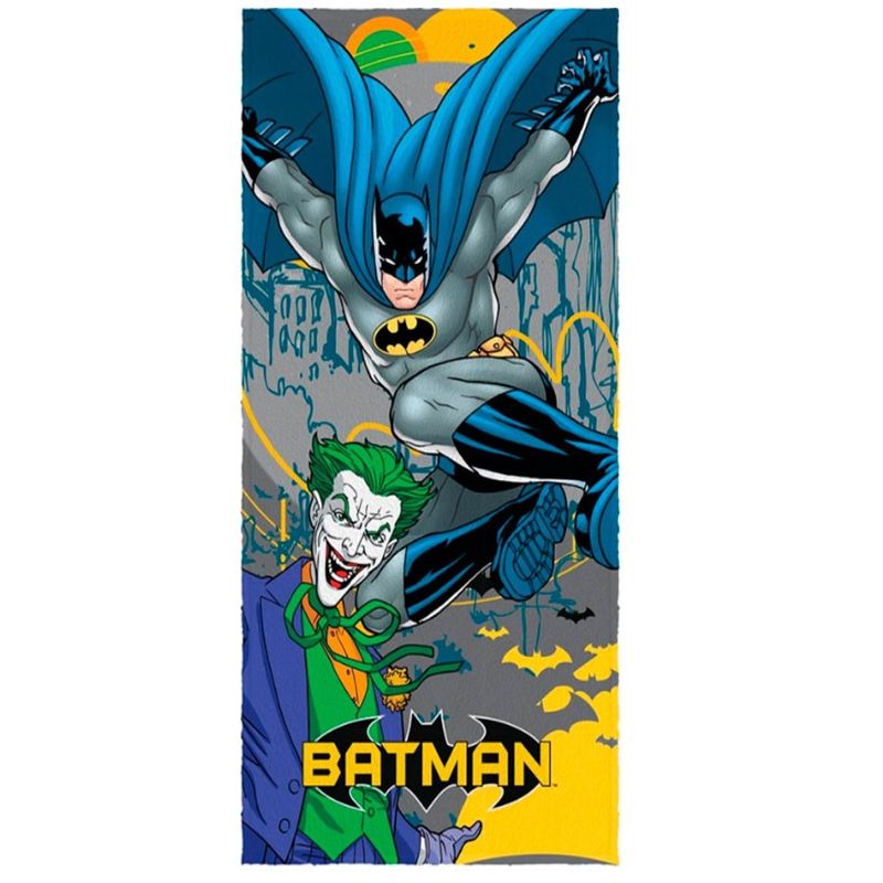 Toalha de Banho Infantil Lepper Batman e Coringa 120x60 cm Felpuda