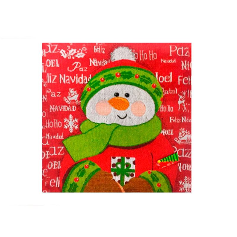 Capa para Almofada Natalina Santini Christmas 40x40 cm Boneco de Neve Vermelho