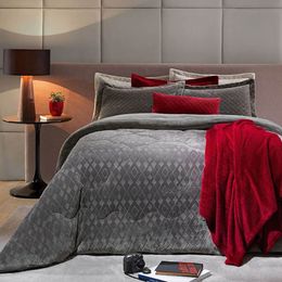 Jogo de cama de luxo King Edredom de hotel vermelho xadrez King