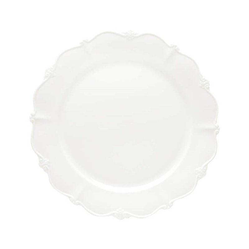 Prato de Sobremesa Wolff Fancy Porcelana Branco 20cm