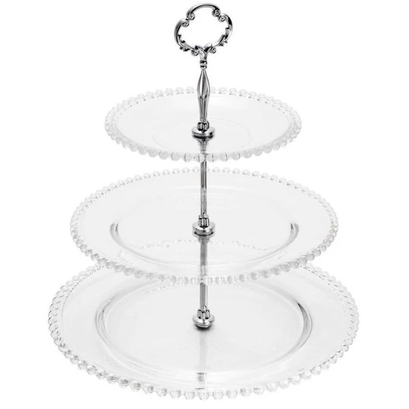 Prato para Doce 3 Andares Wolff Cristal Pearl