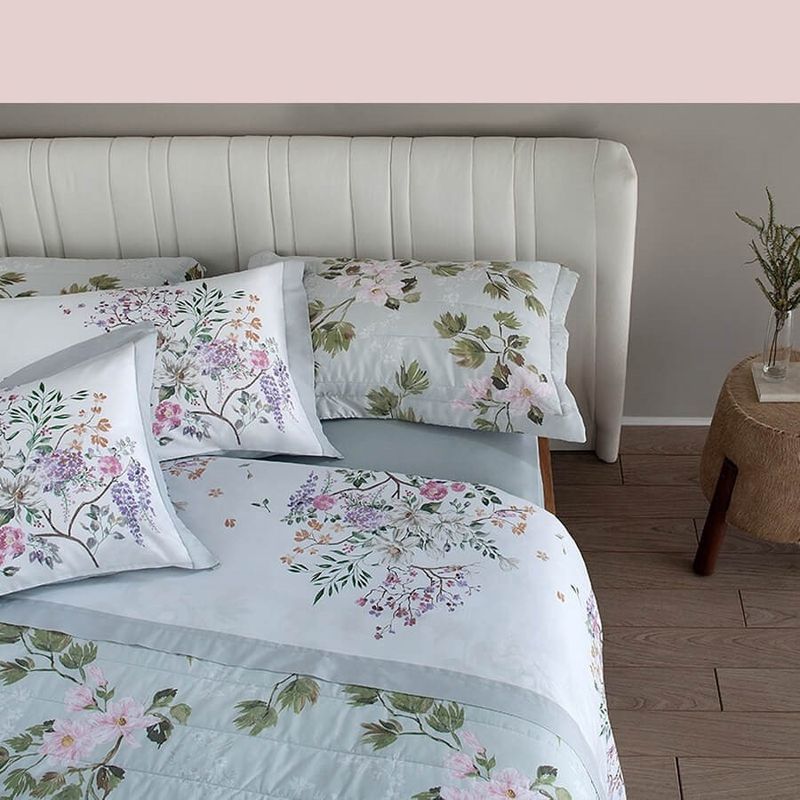 Erosebridal Jogo de cama queen estilo japonês lençóis de flor de