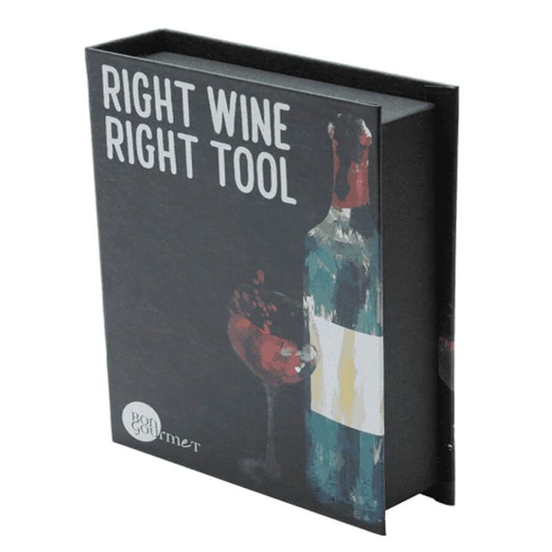 Kit Acessórios Para Vinho Bon Gourmet Preto