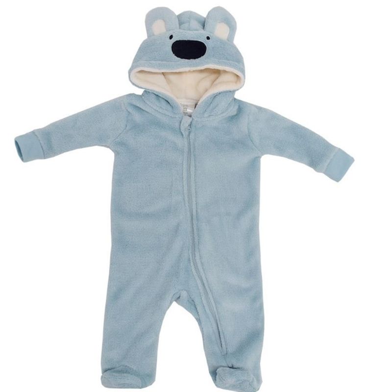 Pijama Macacão Camesa Baby Fantasia Urso Azul - Diversos Tamanhos 0-3 meses