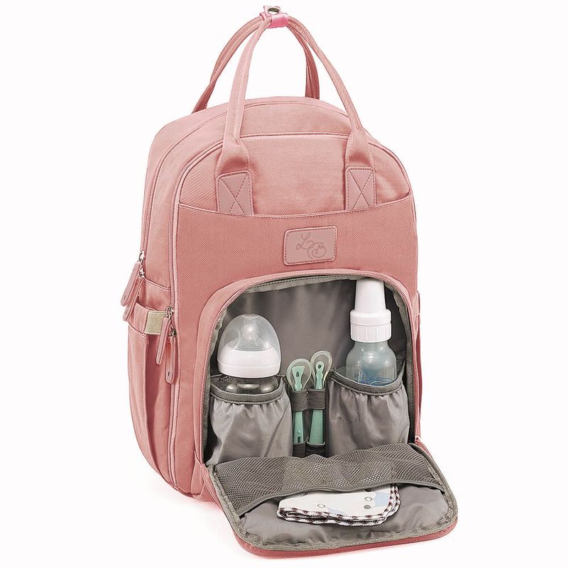 Bolsa Mochila Maternidade Donna Laço Bebê LB Kyara Rosa Quartz